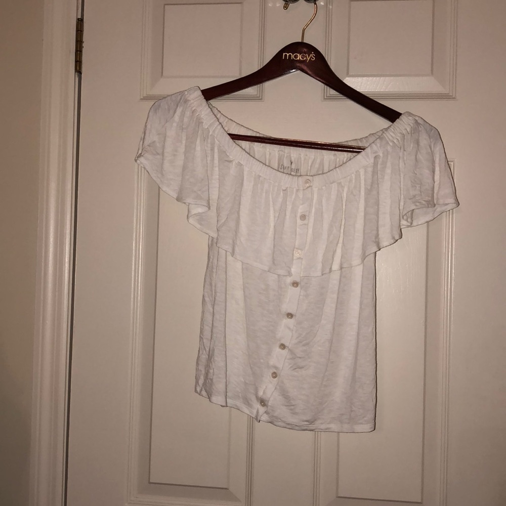 American Eagle Off The Shoulder White Top